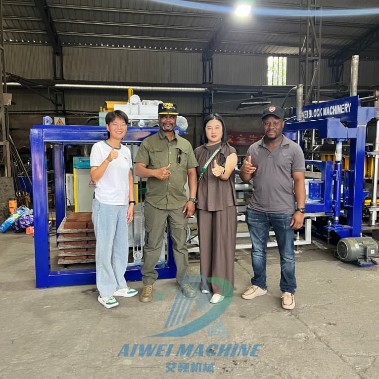 African Delegation Visits AIWEI Factory to Inspect Fully Automatic Block Making Machine Production L